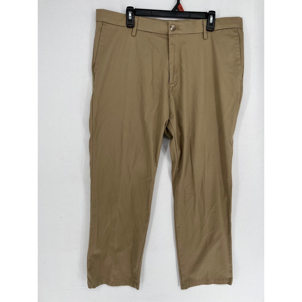 Dockers Straight Fit Chino Pants Mens 38x30 Khaki Tan Flat Front PC9-59406-0007
